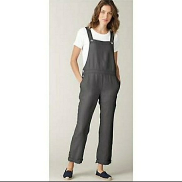 J. Jill Pants - J. Jill taupe linen overall romper size medium